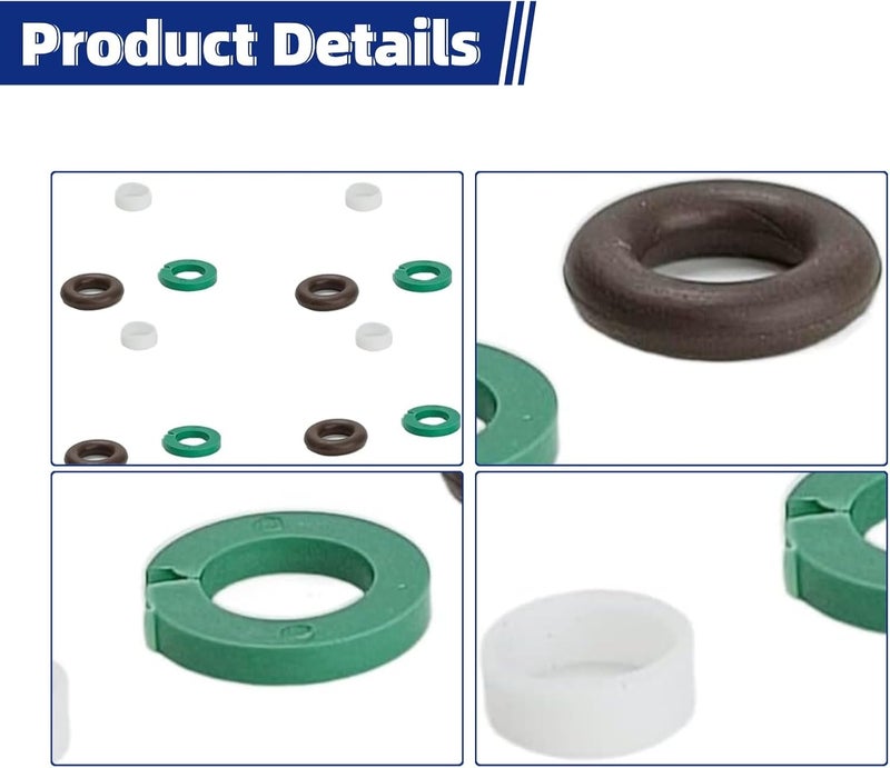 McrGinly 6 Set Fuel Injector Nozzle Seal Kits Fuel Injector O-Rings Compatible with Touareg A4 A5 A6 A7 A8 Q5 Q7 RS3 RSQ3 TTRS 06E998907E 06E998907B - Image 5